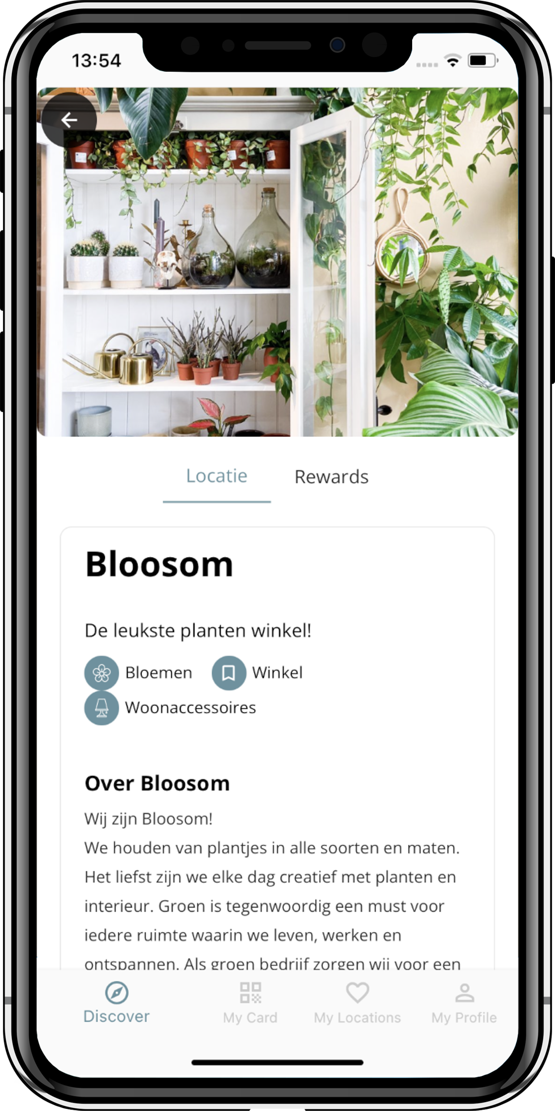 Klantenkaart Bloosom bloemist Urban Collect